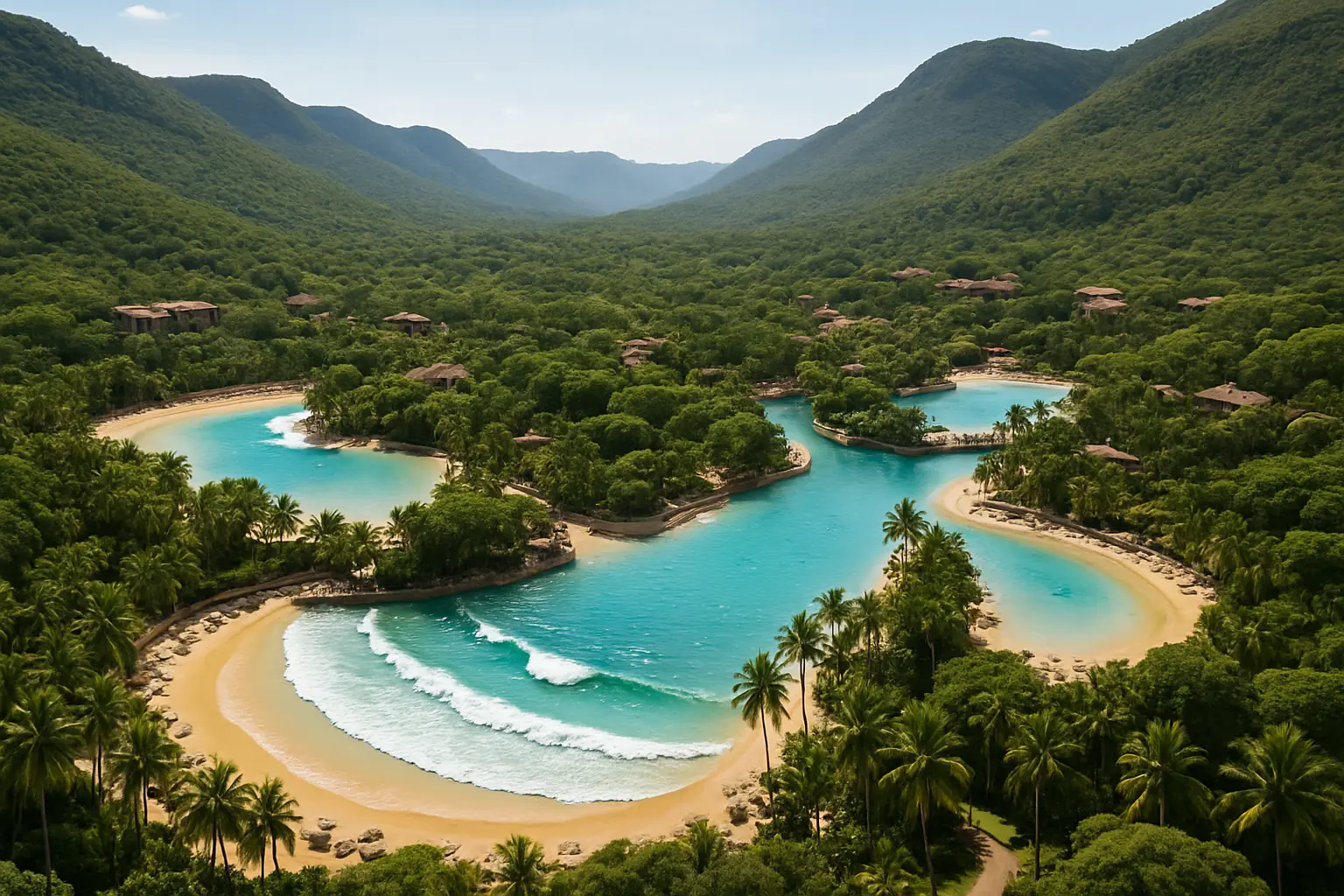 Resort pools overlooking the bushveld valley